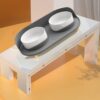 6fb67e3315cd19e7 Cat Food Bowls, Elevated Ceramics Dog Cat Bowls Stand with No-Spill Design,3 Adjustable Heights Anti Vomiting Cat Water Bowl,5 inches Raised Bowl for Medium and Small Size Dog Cats