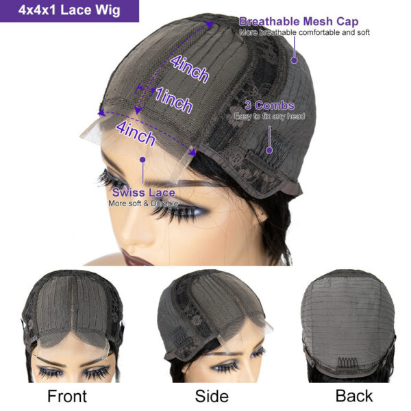 13x5x2 Straight BOB for Women Pre Plucked T Part Wigs Brazilian Lace Human Hair Wig Perruque Cheveux Humains