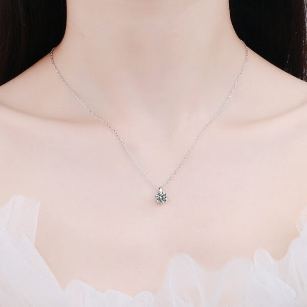 6fcc72c6bbe9ba1f Smyoue 1-3CT 9MM Real Moissanite Necklace Sterling Sier Round Brilliant Cut Lab Created Diamond Pendant for Men Women Box