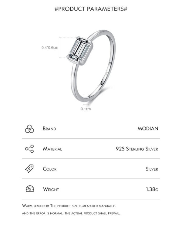 6fd293340edefa59 MODIAN 925 Sterling Silver Emerald Cut Rectangle CZ Ring Exquisite Simple Anniversary Gifts For Women Fine Wedding Jewelry
