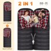 Flannel Sleeping Bag 0 Degree Cold Weather for Adults XXL Sleeping Bag 4 Season Big and Tall with Pillow Compression Sack
