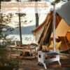 6feb707704ccec09 UNHO Camping Tent Stove: Portable Wood Burning Stove Stainless Steel Outdoor Cooking Heater Log Burner with 7 Chimney Pipes for Tent Shelter Garden Silver