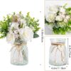 6ff6036a1423dbd2 CEWOR Faux Flowers in Vase, 1 Pack, Artificial Rose Faux Flowers in Vase for Centerpiece Table Decorations and Home Office Decor