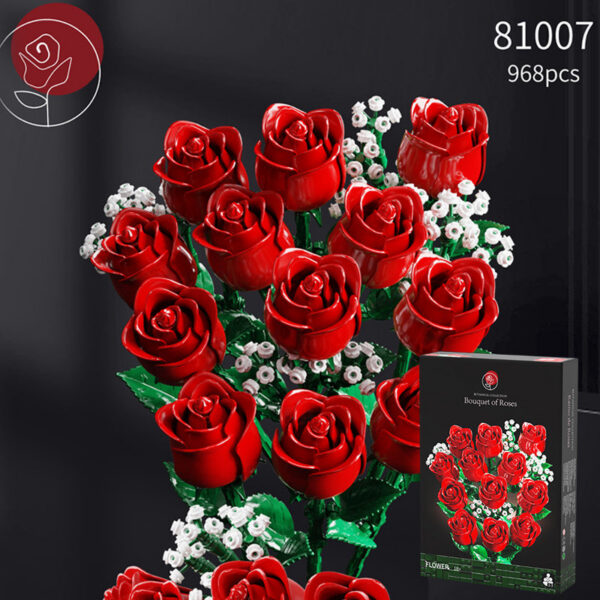 700034bc83fcd95e 968PC Romantic Rose wer Bouquet Building Blocks Creative Home Desk Plant Decoration Assemble Bricks Toys For Gifts Girls Lady