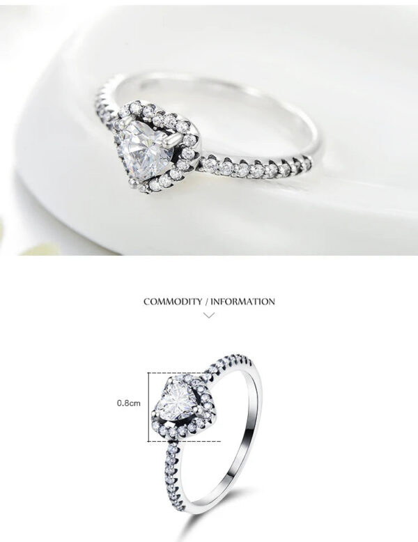 Modian Exquisite 925 Sterling Silver Vintage Hearts AAA Clear CZ Finger Rings for Women Luxury Wedding Statement Jewelry Bijoux