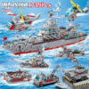 1560pcs Model Warships Building Blocks Construction Navy Battleship Army Boat Aircraft Bricks Toys for Children Gift