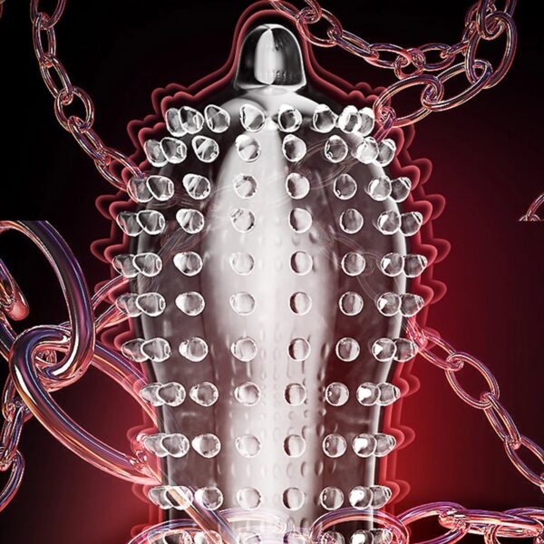 7028db687c66c2fe 9D Dotted Large Spikes Condoms Sex Toys Great Stimulated for Women G-dot Spot High Sensitive Penis Sleeves Lubricanted 18+