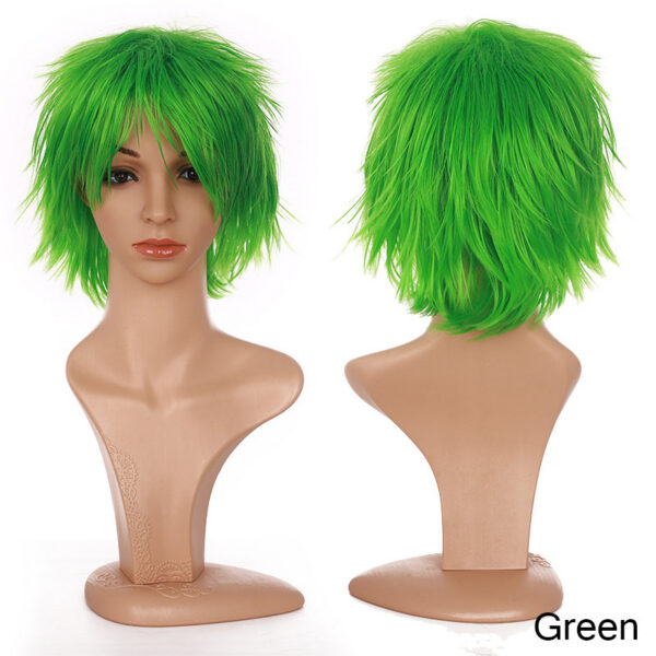 BENIHAIR Synthetic Cosplay White Red Green Blue Pink Yellow Short Layer Fake Hair Extension Men Women Party Wig