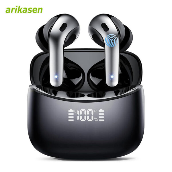 703c5c9803bfc7a9 Wireless Bluetooth Earbuds Headphones 52 Hrs Playtime IPX7 Waterproof 4 Mic Call Noise Cancelg with LED Display Charging Case