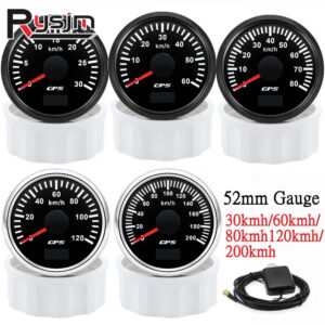 704c90ec48b537b0 HD 52MM GPS Speedometer 30/60/80/120/200 Km/h Boat Car Truck Speed Gauge Meter 7 Color Backlight With GPS Antenna 9-32V