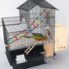 705b450244aa840f No Split Bird Seed Feeder for Cage,Parrot Automatic Foraging Systems Food Feeding Station with Perch,Heavty Acrylic,One-Step Moulding
