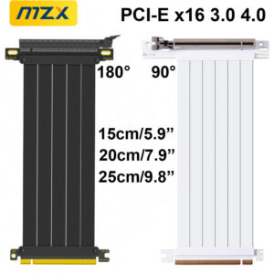 7060cda10e0cb631 MZX PCIE 4.0 3.0 16X Riser Cable 90/180 Degree Mount Video Graphics Card Extension PCI Flexible GPU Cord ITX Computer Connector