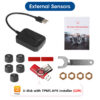 7063e1bb12dfe15c J USB Android TPMS Tire Pressure Monitoring Display Alarm System Internal External 5 Sensors For Car Navigation Radio