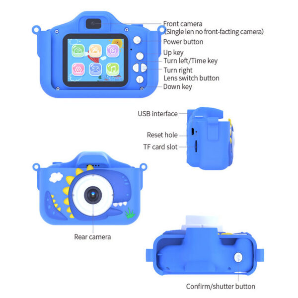 7070b0fd340325d3 Kid Mini 1080P Cartoon Selfie Toddler Digital Video Camera Toys With 32G SD Card for Boys/Girls Christmas Birthday Gifts