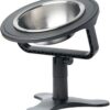 Adjustable Raised Cat Food Bowl, Tilted Elevated Bowl (1-Pack, Black)