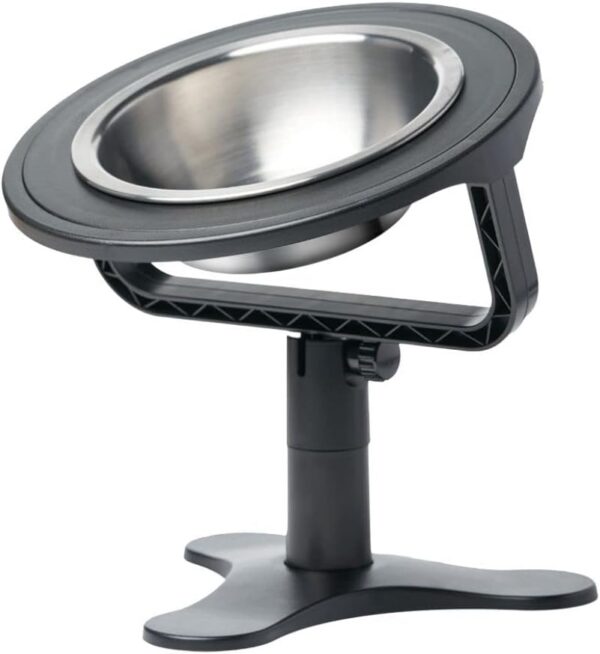 Adjustable Raised Cat Food Bowl, Tilted Elevated Bowl (1-Pack, Black)