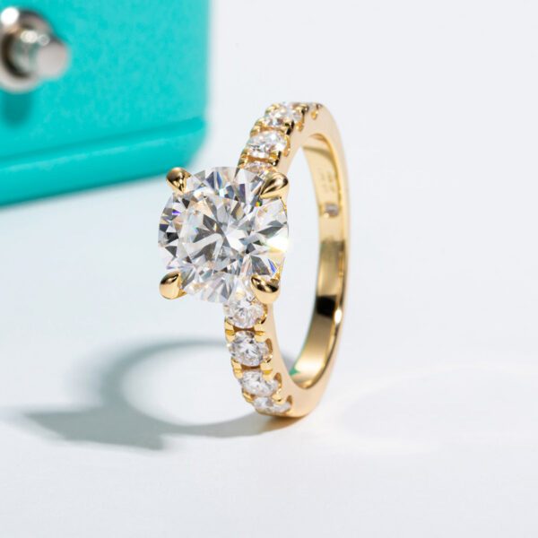 707ad30aab58b627 AnuJewel 4.3cttw D Color Moissanite Engagement Sterling Sier Gold Plated Lab Created Diamond Wedding Band Rings