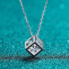 EWYA Real S Sterling Sier 1ct Moissanite Pendant Necklace for Women Party Fine Jewelry Diamond Neck Chain Necklaces Gift