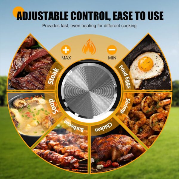 Portable Folding Camping Stove - 2-Burner Propane Camp Stove with Push-Button Instant Ignition,Adjustable Stove with Carry Bag & Handle for Outdoor Tailgating, Backyard BBQ Camping Essentials,Gifts