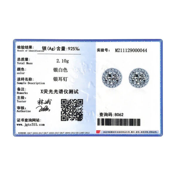 Modian Real 925 Sterling Silver Luxury Simple Cubic Zirconia Stud Earrings for Women Round CZ Wedding Statement Jewelry Gifts