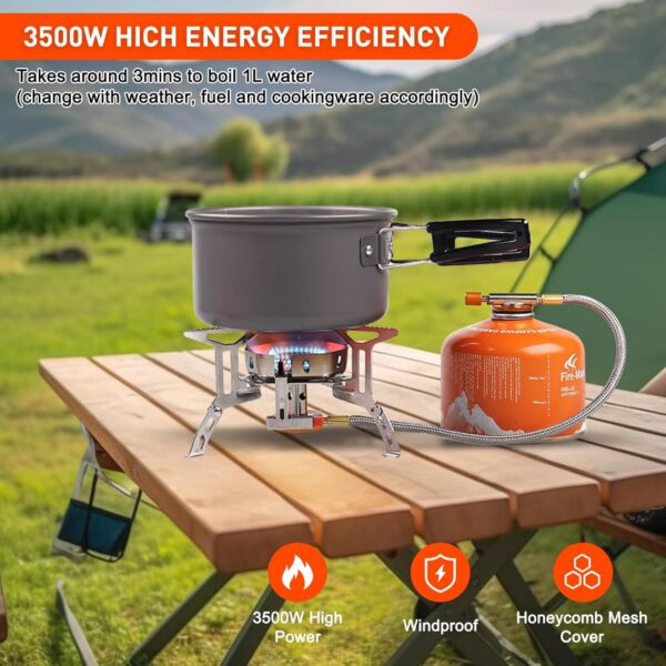 70930e6cd16160cd SUPRBIRD Campingkocher 3500W Klein Faltbar Camping Gaskocher mit Piezozündung,klappbare Windschutzscheiben,Adapter Gasherd,Mini Gasbrenner für Outdoor Picknick Trekking Hiking reise,kissen,nackenrol