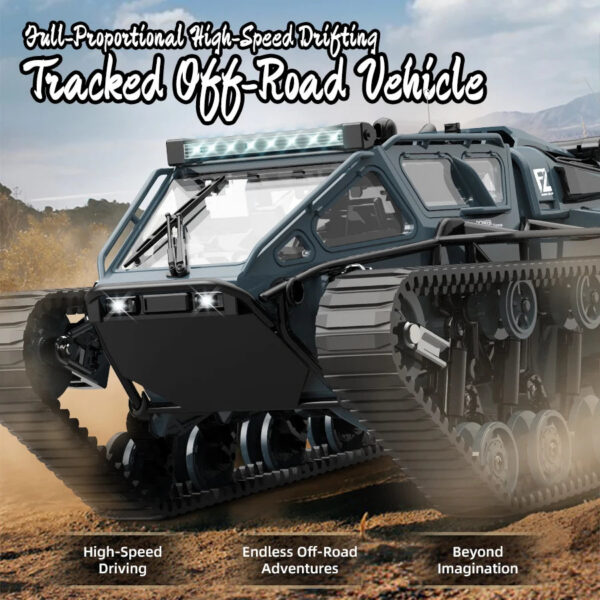 7098071f7af9e22a JJRC C8812 LED Light Full Scale Tracked Tank Simulation Model Toy RC Car Model Drift Remote Control Off-Road Vehicle Boy Gift