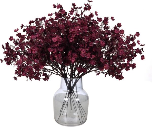 709ca719457623b7 Momkids 6 Pcs Babys Breath Bulk Artificial Faux Silk Flower Gypsophila Bouquet Winter Real Touch Fake Floral for Office Kitchen Wedding Restaurant Centerpieces Christmas Party Decor (White)