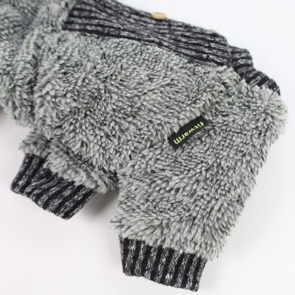 709d7c6ee10dbf68 Fuzzy Dog Pajamas, Winter Dog Clothes for Small Dogs Girl, Pet Onesie with Feet, Cat Outfit, Heather Grey, XS