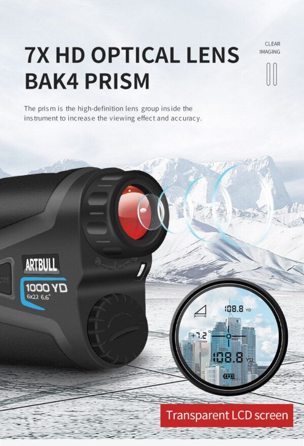 70a50a305c54b39e ARTBULL LX-1000 Golf Measuring Equipment Telescope 1000m Measure Height Distance Speed Hunting Laser Rangefinder 1Set