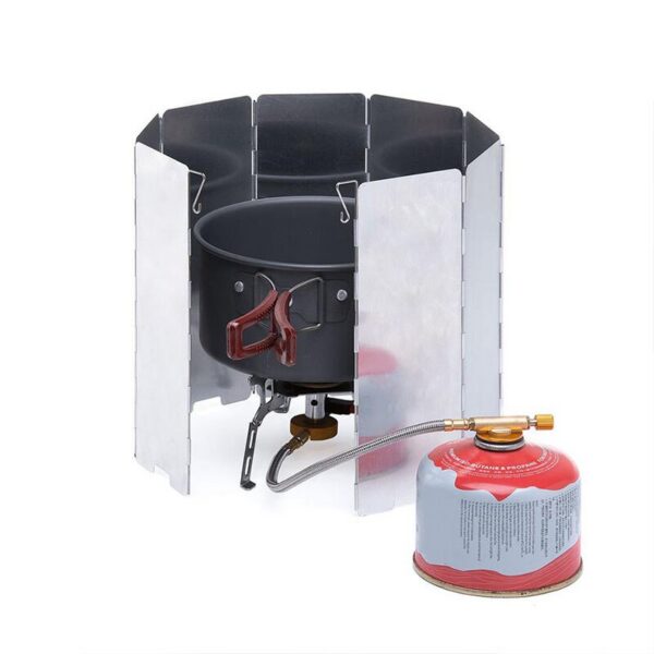 70b03a0e531f6f89 Ultralight Outdoor 10 Plates Shield Camping Stoves Windshield Foldable Gas Cookers Wind Deflectors Stove