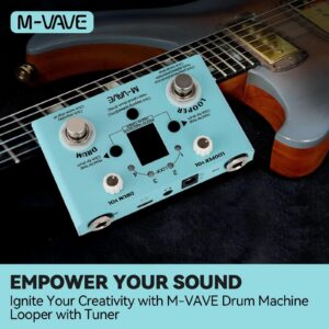 M-vave Lost Tempo Drum Machines & Looper Pedal Built-in 30 Drums 11 Mins Recoding Time High Precision Tuner Guitar Effect pedal