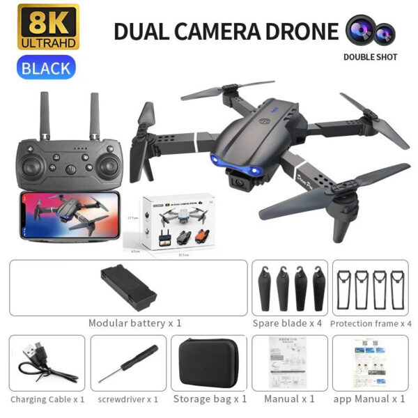 New E99Pro Drone 4K Professinal With Wide Angle Dual HD Camera Foldable RC Helicopter 5G WIFI FPV Height Hold Apron Sell