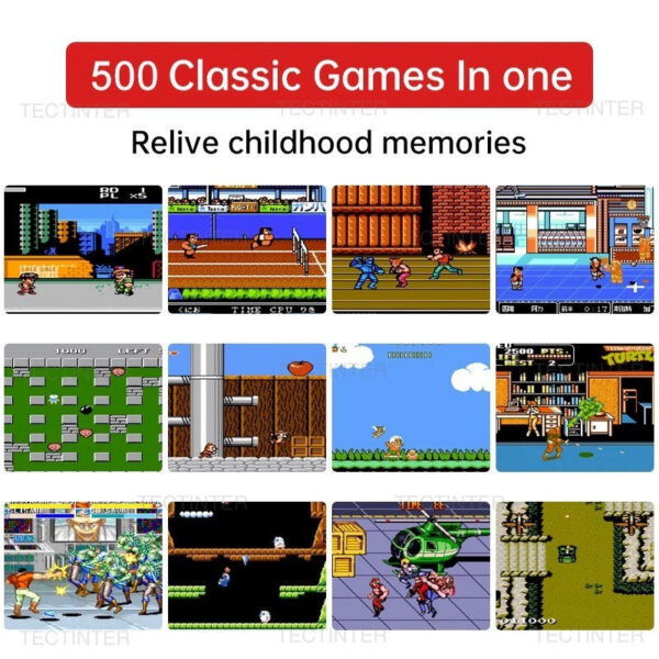 8-Bit Mini Video Built in 500 Games Retro Portable Console Handheld Player AV Output For Kids Gift Game Boy