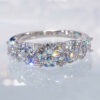 5 Stones 3.6cttw Full Moissanite Rings For Women S Sterling Sier Row Ring Plate Sparkling Diamond Wedding Bands Jewelry