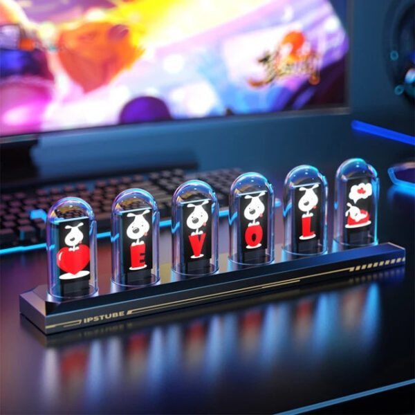 RGB Nixie Clock LED Glows IPS Color Screen DIY Analog Digital Tube Night lights Gaming Desktop Home Decoration Gift Idea