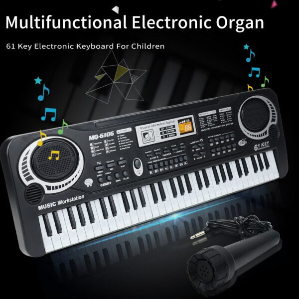 70d2bedb5a293bba Microphone, Kids Keyboard Beginners Electronic Piano with 61 Keys Music Toy Keyboards for Ages 3-12