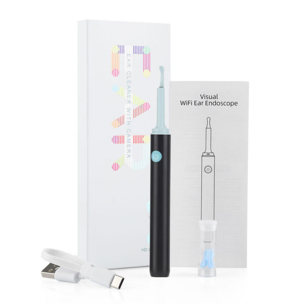 Rechargeable Cleaner High Precision Wax Removal Tool with Camera 6pcs LED Light Wireless Otoscope Smart Ear Cleaning Kit