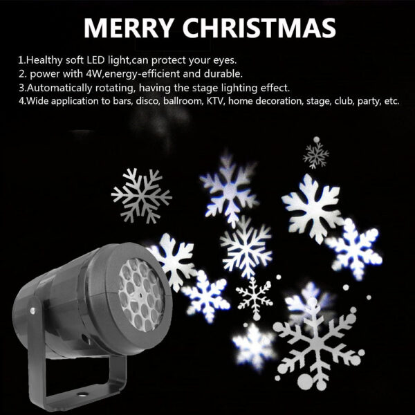 70e7936b82992927 LED USB Snowflake Projector Holiday Lights Christmas Projection Outdoor Lamp Snow Spotlight for New Year Party