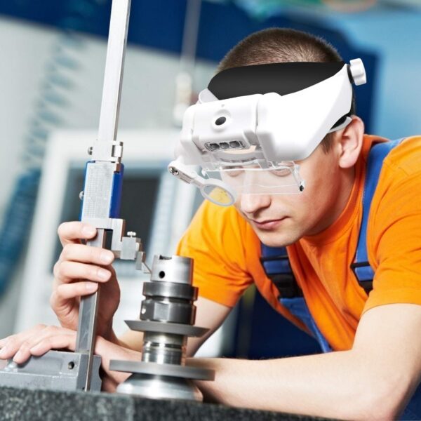 710525490493ee30 LED Headband Magnifier Rechargeable Free Magnifying Glasses with 6 Detachable Lens for Close Work Reading Jewelry Craft Repair