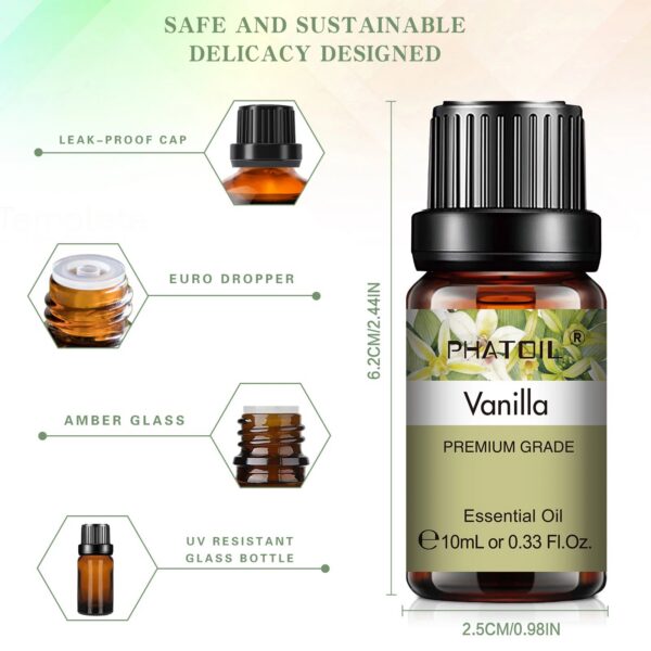 7113b336a0606de7 PHATOIL 10ml Vanilla Eessential Oil for Aroma Candles Making Spa Massage Humidifier Sandalwood Black Pepper Ginger Tea Tree