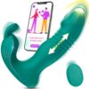 Adult - 3IN1 App Wearable Remote Rose Toy, Sex Pleasure Tools for Women with Clit Modes & 9 Thrusting Dildos Nipple Anal Toys Sucking Vibrator