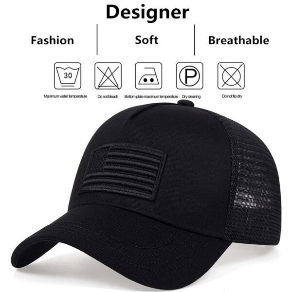 711a74699578d925 Fashion American Flag Embroidery Baseball Net Caps Spring and Summer Outdoor Adjustable Casual Hats Sunscreen Hat