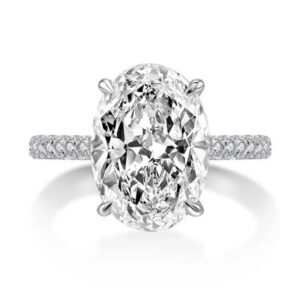 Women Vintage Oval Cubic Zirconia Ring, Lab‑Created Zircon Promise Engagement Wedding Band