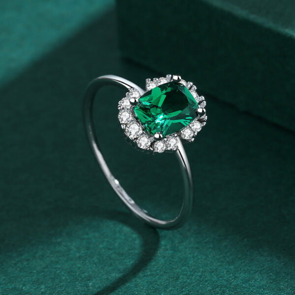 71252fabd1dd0313 NEW Classic Emerald Ring For Woman Real S Sier Diamond Crystal Flower Loyal Finger Wedding Party Gift Female Jewelry