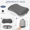 7127dab67d05c4c1 2 Pack Inflatable Travel Camping Pillow with Removable Cover Backpacking Blow up Neck Air Pillow Compressible for Lumbar Support Travel Hiking(Black,Grey)