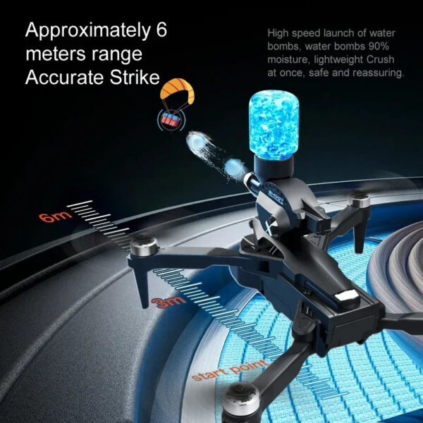 712d93533f494434 For Xiaomi K11 MAX Launching Water Bombs Brushless Power Electric Adjustment Three Camera Drone Quadcopter Childs Toy