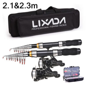 7131cf138b8f9cc9 Lixada 2.1m 2.3 m Telescc Combo Full Kit Carbon Fiber Rod Pole Spinning Reel Fishing Bag Case Pesca Gear Set