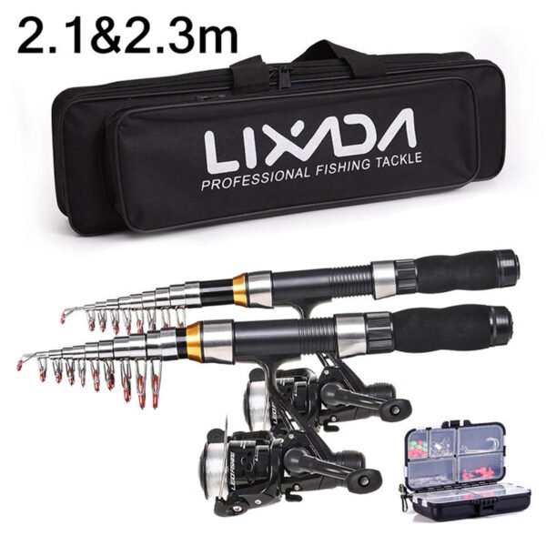 7131cf138b8f9cc9 Lixada 2.1m 2.3 m Telescc Combo Full Kit Carbon Fiber Rod Pole Spinning Reel Fishing Bag Case Pesca Gear Set