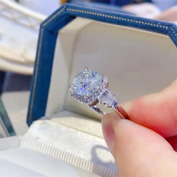 3CT Moissanite Sterling Sier Original Certified For Women Plated Au750 D Color VVS Lab Diamond Engagement Wedding Jewelry