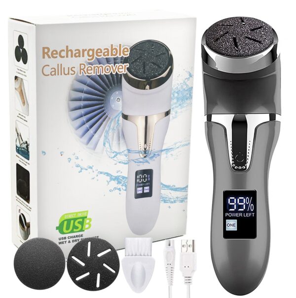 Rechargeable Rasp Electric Pedicure Foot Sander IPX7 Waterproof 2 Speeds to Eliminate Feet Dead Skin and Calluses